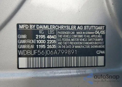 2006 Mercedes-Benz E 350 z USA, uszkodzony, nr VIN WDBUF56J06A799891